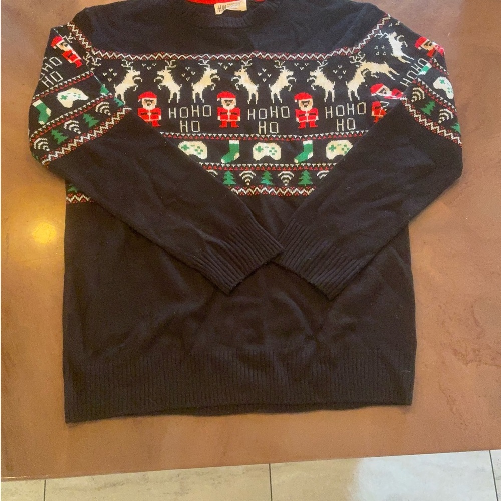H&M Black Holiday Crewneck Sweater